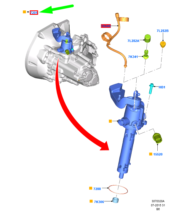 new ford grand c-max mk2 transmission gear shift housing 1910590 original