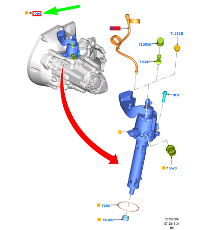 new ford grand c-max mk2 transmission gear shift housing 1910590 original