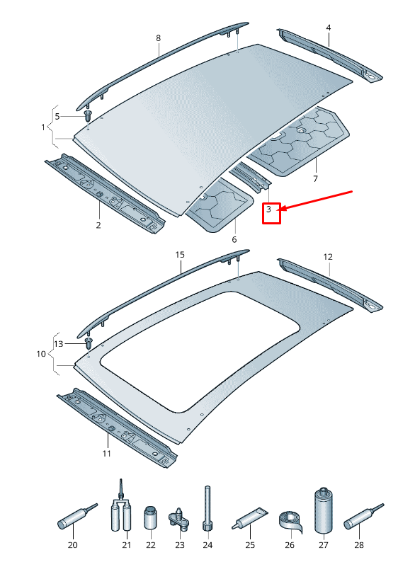 new skoda kodiaq ns center roof reinforcement 565817119 original