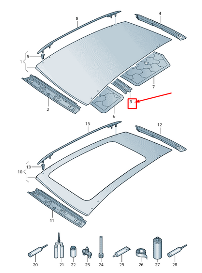 new skoda kodiaq ns center roof reinforcement 565817119 original