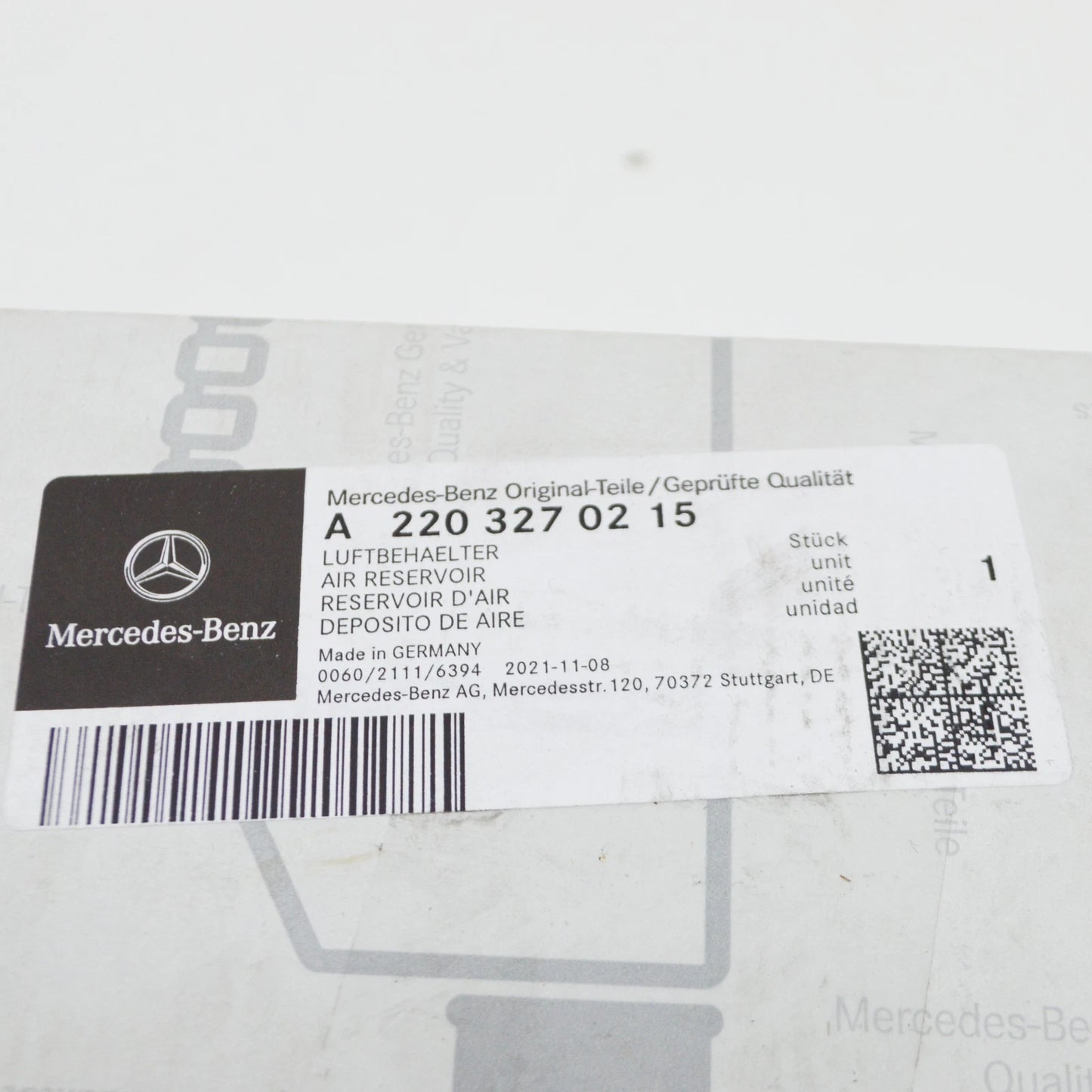 NEW MERCEDES-BENZ S W220 AIR RESERVOIR A2203270215