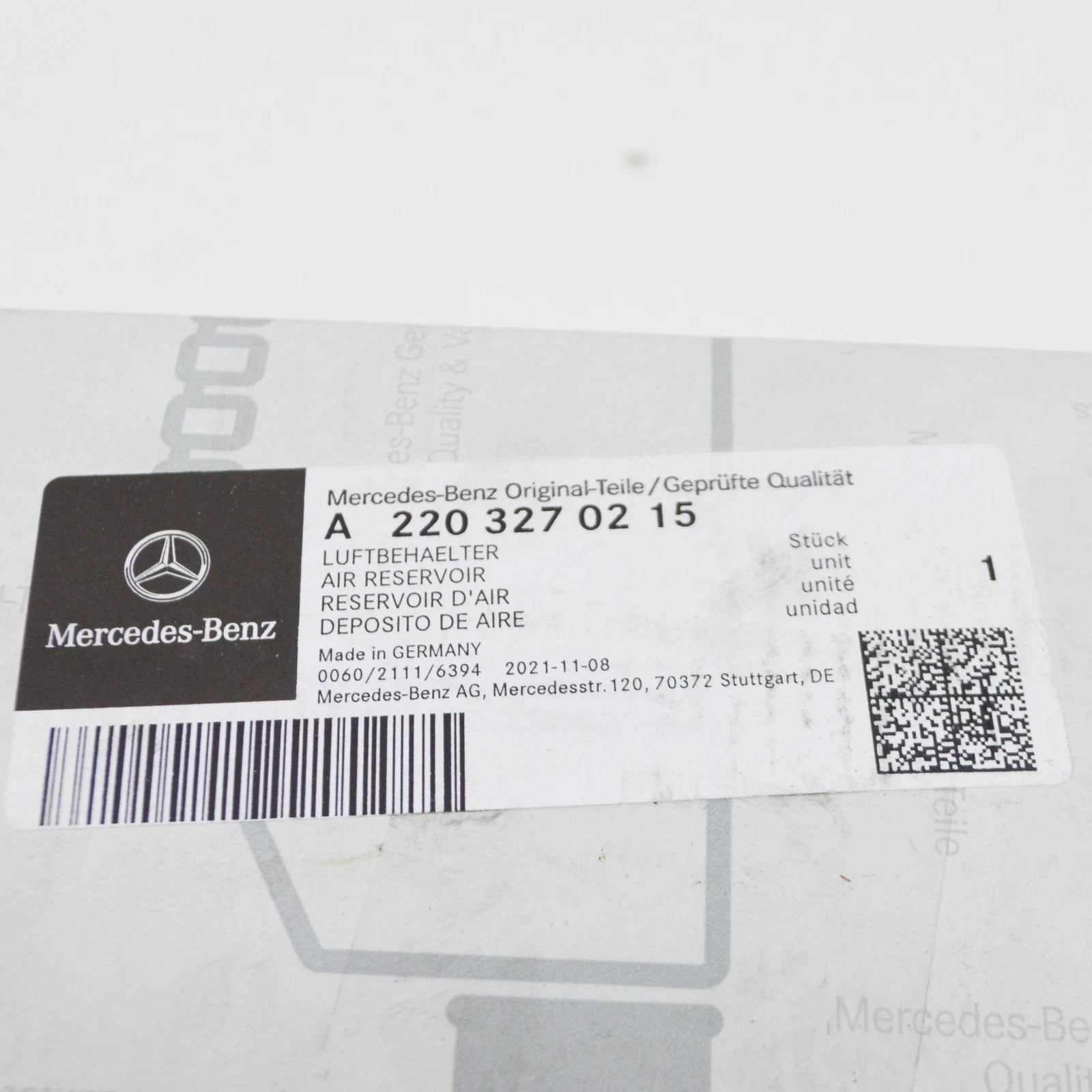 NEW MERCEDES-BENZ S W220 AIR RESERVOIR A2203270215
