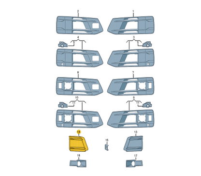 NEW AUDI Q7 4M FRONT BUMPER RIGHT GRILLE LOWER CAP 4M0807152A9B9 ORIGINAL
