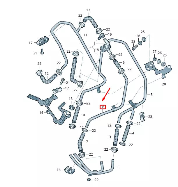 NEW VW TOUAREG 7P MK2 COOLANT HOSE PIPE 7P0819926C