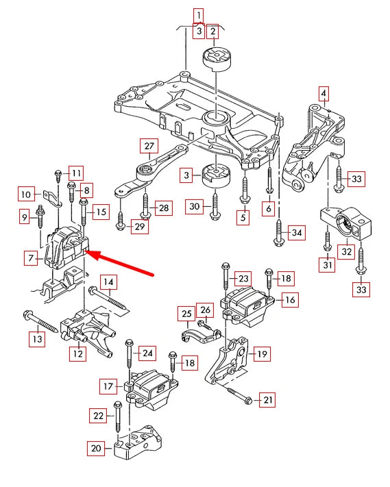 NEW VOLKSWAGEN BEETLE 5C7 RIGHT ENGINE MOUNT 1K0199262M 1.8 PETROL 125KW