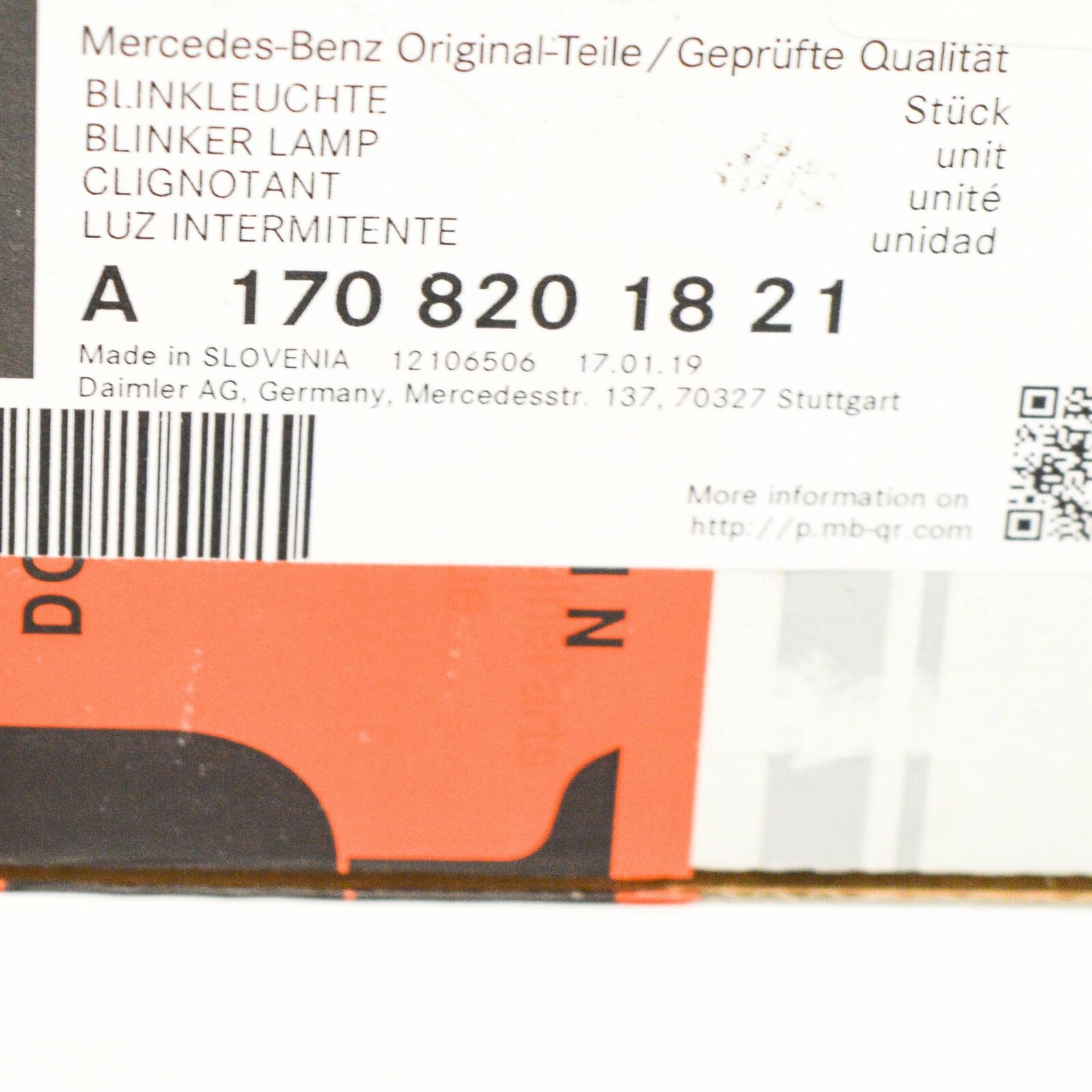 NEW MERCEDES-BENZ SLK R170 RIGHT MIRROR TURN INDICATOR A1708201821 ORIGINAL