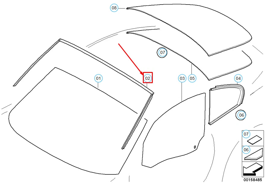 NEW BMW Z4 COUPE E86 FRONT WINDSHIELD MOULDING TRIM 51317210011 7210011 ORIGINAL