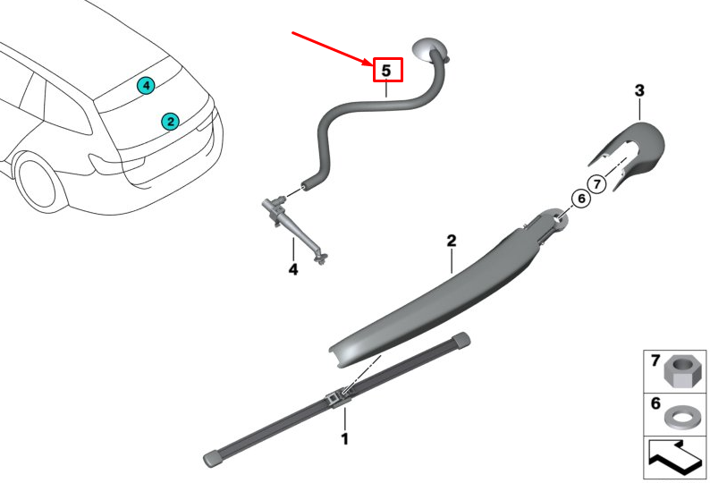 new mini countryman r60 windshield washer hose 8362762 61668362762 original