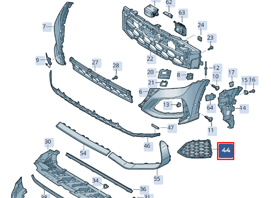 new audi rsq8 4mn front right grille 4m8807680at94 original