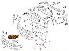 NEW AUDI R8 FRONT BUMPER RIGHT GRILLE 42080768001C 420807680 01C ORIGINAL