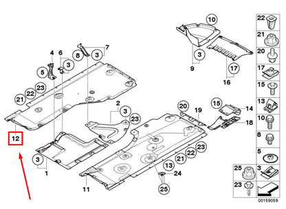 NEW BMW 1 COUPE E82 RIGHT UNDERBODY COVER 51757059390 7059390 ORIGINAL