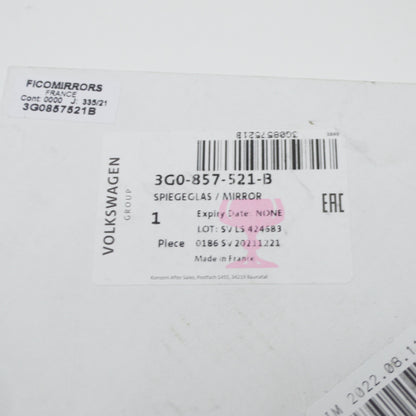 NEW VOLKSWAGEN PASSAT B8 LEFT WING MIRROR GLASS 3G0857521B ORIGINAL