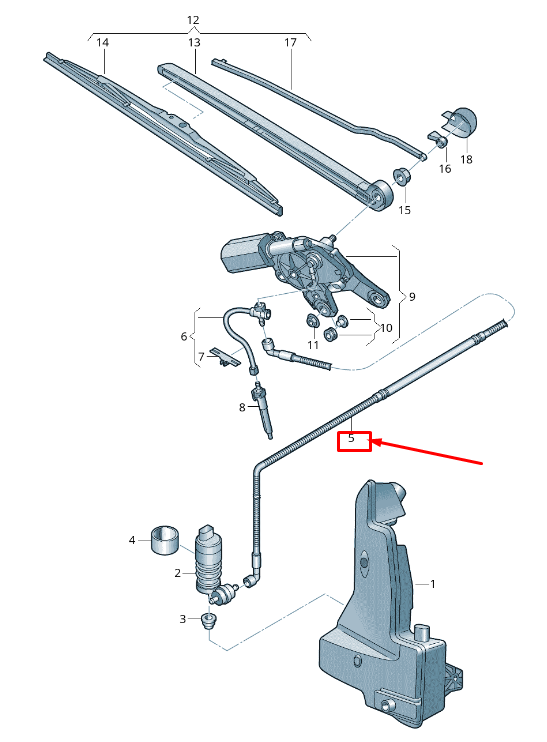 NEW AUDI E-TRON GEN REAR LIFTGATE WASHER HOSE RHD 4KR955960A ORIGINAL