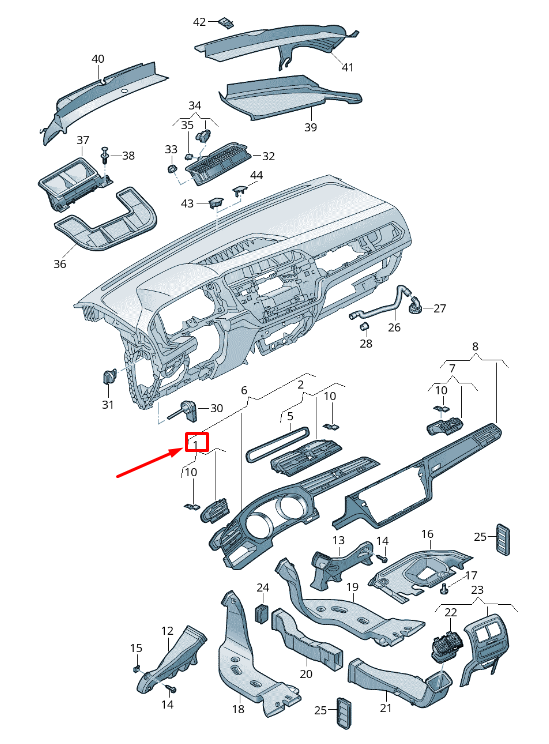 NEW VW TOURAN 5T LEFT DASHBOARD AIR VENT RHD 5TC819703ICX ORIGINAL