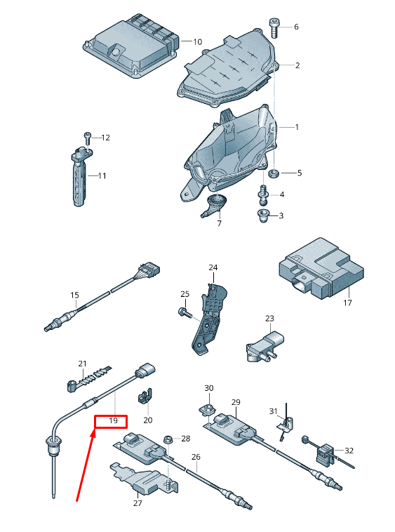 new audi q5 8r exhaust gas temperature sensor 4g0906088q original