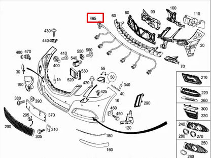 NEW MB E W212 FRONT BUMPER PDC WIRING HARNESS LOOM A2125407313