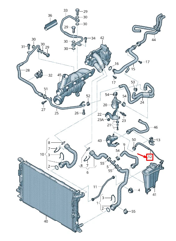 NEW AUDI A4 AVANT B8 EXPANSION TANK UPPER HOSE 8K0121081BT
