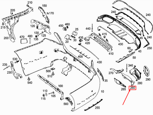 new mercedes-benz e w213 rear left lower bumper bracket a2138856301 original