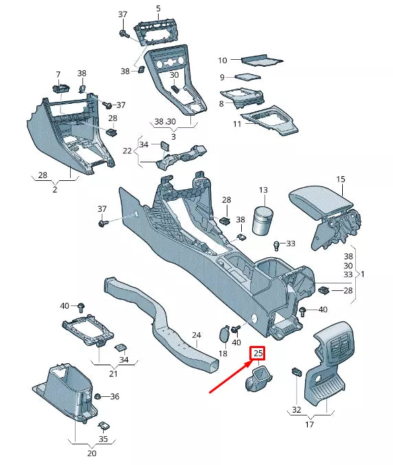 NEW VOLKSWAGEN T-ROC A11 REAR AIR GUIDE CHANNEL 2GA863250