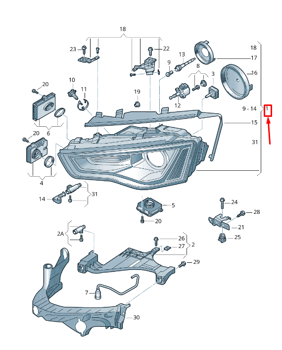 new audi a4 avant b8 front left headlight lhd 8k0941043c original