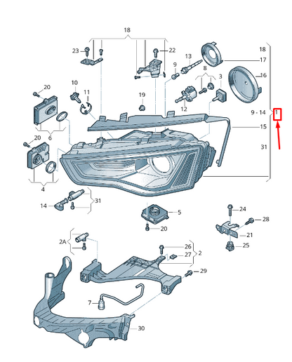new audi a4 avant b8 front left headlight lhd 8k0941043c original