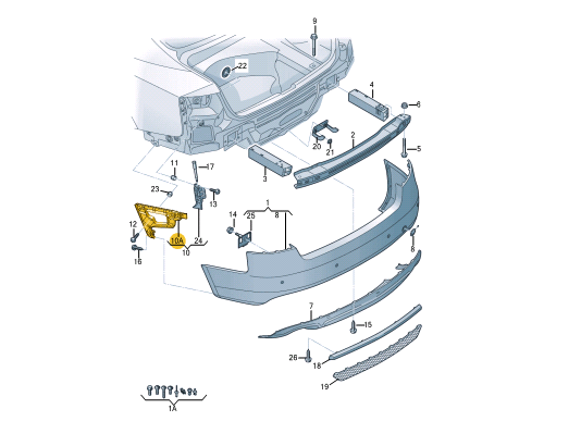NEW AUDI A5 SPORTBACK 8T REAR RIGHT BUMPER BRACKET 8T8807454A ORIGINAL