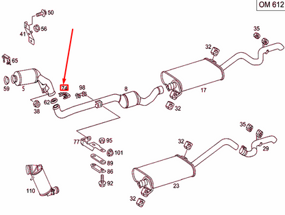 NEW MERCEDES-BENZ ML W163 EXHAUST SYSTEM CLAMP SPRING A0009932515 ORIGINAL