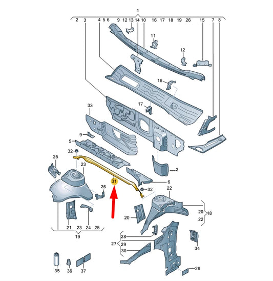 NEW VOLKSWAGEN ARTEON 3H7 FRONT PANEL CROSS MEMBER 3G0806239C