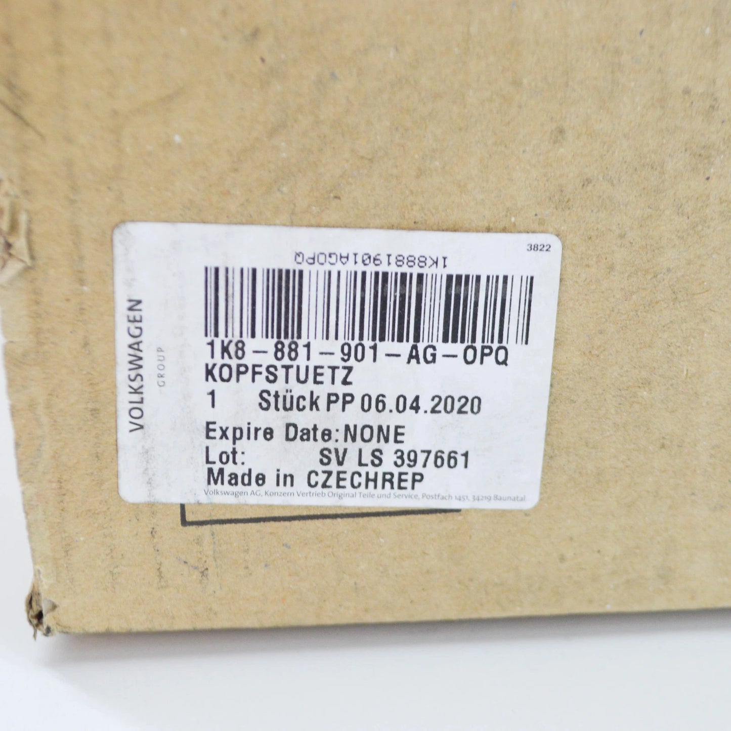 NEW VW SCIROCCO 137,138 FRONT SEAT HEAD REST 1K8881901AGOPQ ORIGINAL