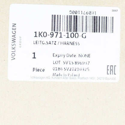 NEW VOLKSWAGEN GOLF 5G MK7 ROOF ADAPTER CABLE LOOM 1K0971100G