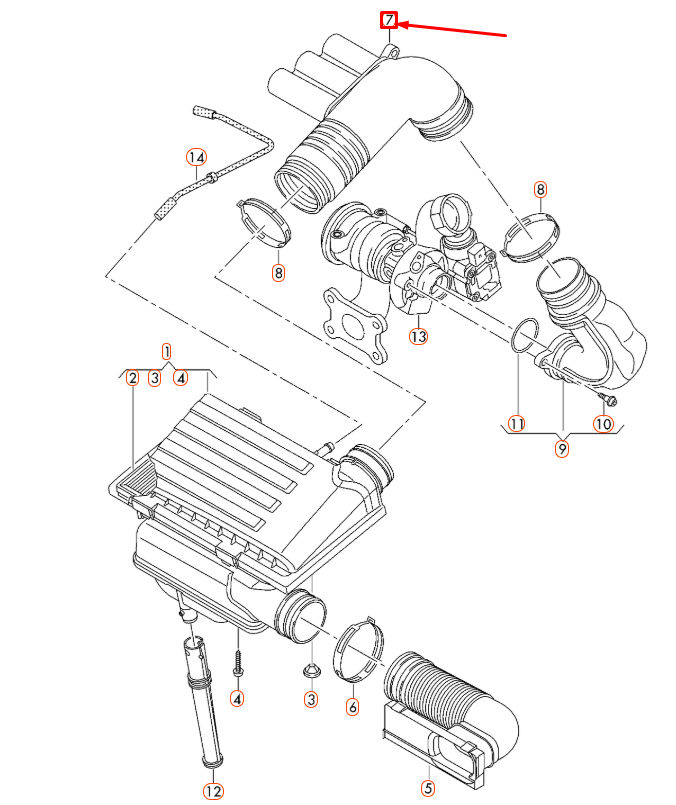 NEW AUDI A1 8X ENGINE INTAKE AIR DUCT 04E129651C ORIGINAL