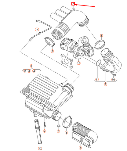 NEW AUDI A1 8X ENGINE INTAKE AIR DUCT 04E129651C ORIGINAL