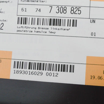 NEW BMW 7 F01 FRONT LEFT BRAKE AIR DUCT 51747308825 7308825 2015 ORIGINAL