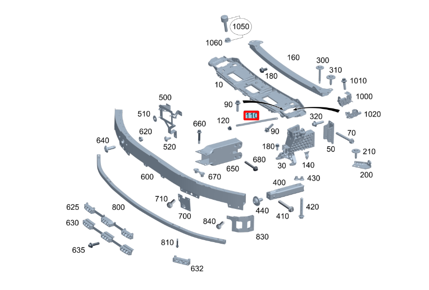 NEW MERCEDES-BENZ S W223 FRONT REINFORCEMENT STRUT A2236210400 ORIGINAL