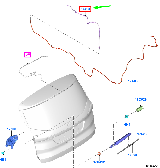 new ford galaxy mk3 rear windshield washer hose 2507157 original