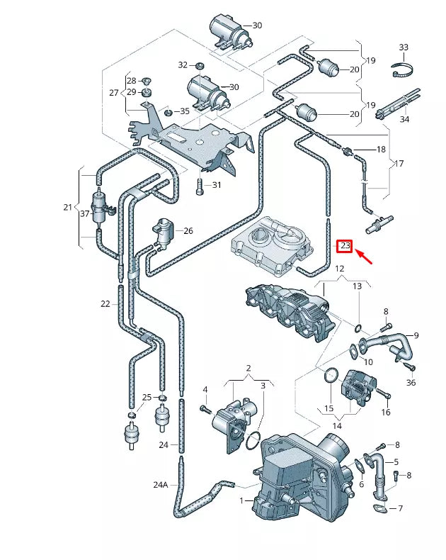 NEW VW TRANSPORTER VI T6 VACUUM HOSE 7E0133241F