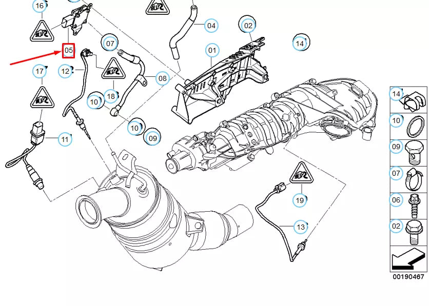 NEW BMW 1 E81 EXHAUST PRESSURE SENSOR 13627808013 7808013 ORIGINAL