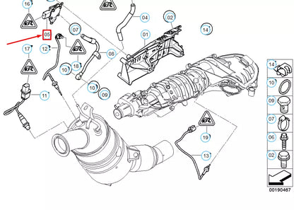 NEW BMW 1 E81 EXHAUST PRESSURE SENSOR 13627808013 7808013 ORIGINAL