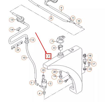 NEW AUDI TT 8J WINDSHIELD WASHER RESERVOIR TANK 8J0955453C