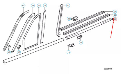 NEW BMW 3 CONVERTIBLE E30 RIGHT SIDE WINDOW MOLDING 51131961794 ORIGINAL