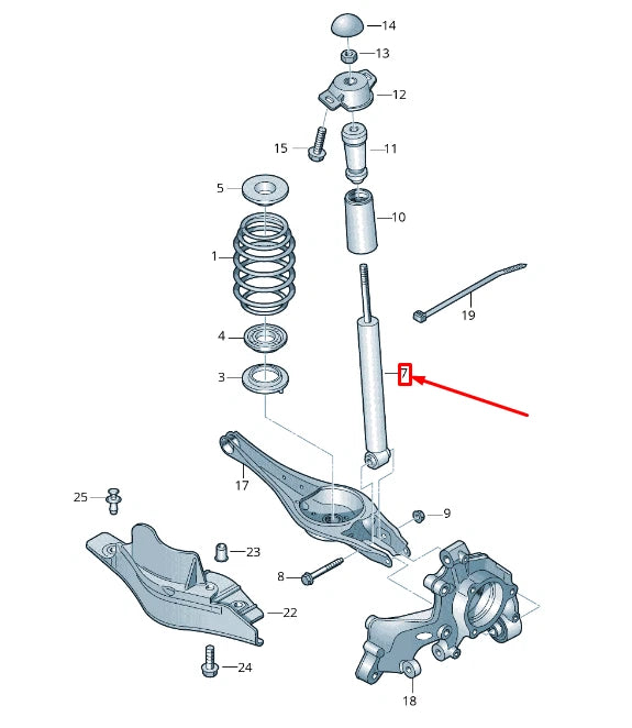NEW VW TIGUAN AD REAR SHOCK ABSORBER 5QN513049AN ORIGINAL