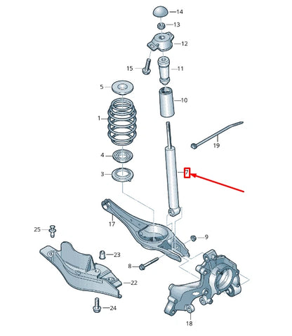 NEW VW TIGUAN AD REAR SHOCK ABSORBER 5QN513049AN ORIGINAL