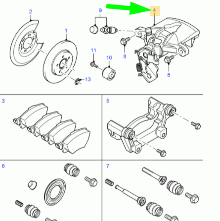 new ford mondeo mk3 rear right brake caliper rm4s71-2552-ab 2041798 original