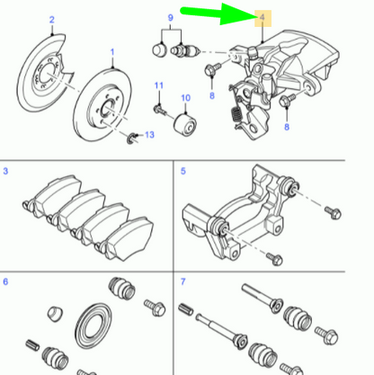 new ford mondeo mk3 rear right brake caliper rm4s71-2552-ab 2041798 original