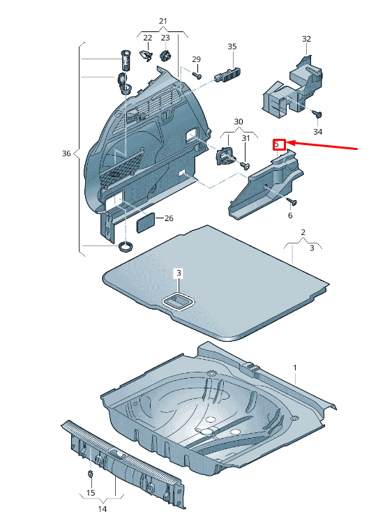 new audi q2 ga left lower luggage boot lining support 81a863423 original