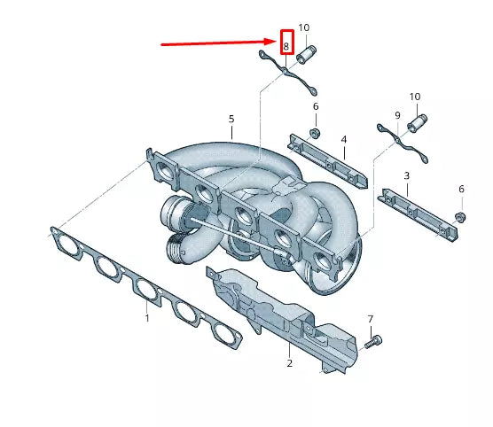 NEW AUDI RS3 EXHAUST MANIFOLD FLANGE 07K253225