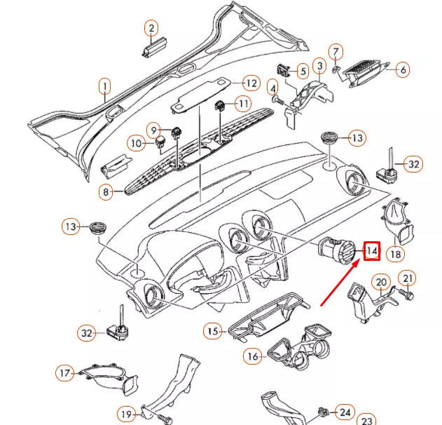 NEW AUDI A3 8P FRONT FRESH AIR VENT 8P0820901FV58 ORIGINAL