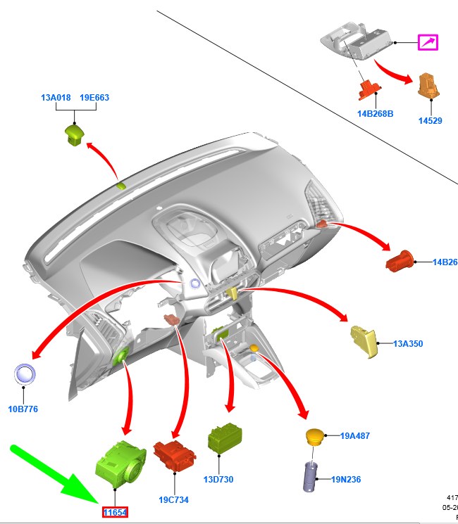 new ford ecosport mk2 headlight switch unit av1t-13d061-ae 2307246 original
