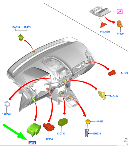 new ford ecosport mk2 headlight switch unit av1t-13d061-ae 2307246 original