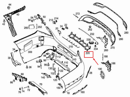 NEW MERCEDES-BENZ C W205 REAR BUMPER SENSOR BRACKET A2058858200 ORIGINAL